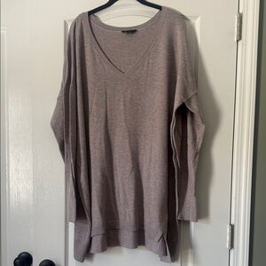 H by Halston V-Neck Sweater in Taupe
